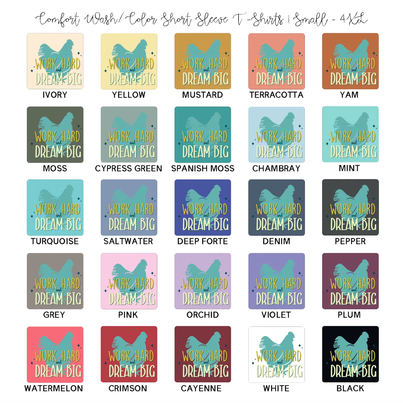 Dream Big Chicken ComfortWash/ComfortColor T-Shirt (S-4XL) - Multiple Colors!