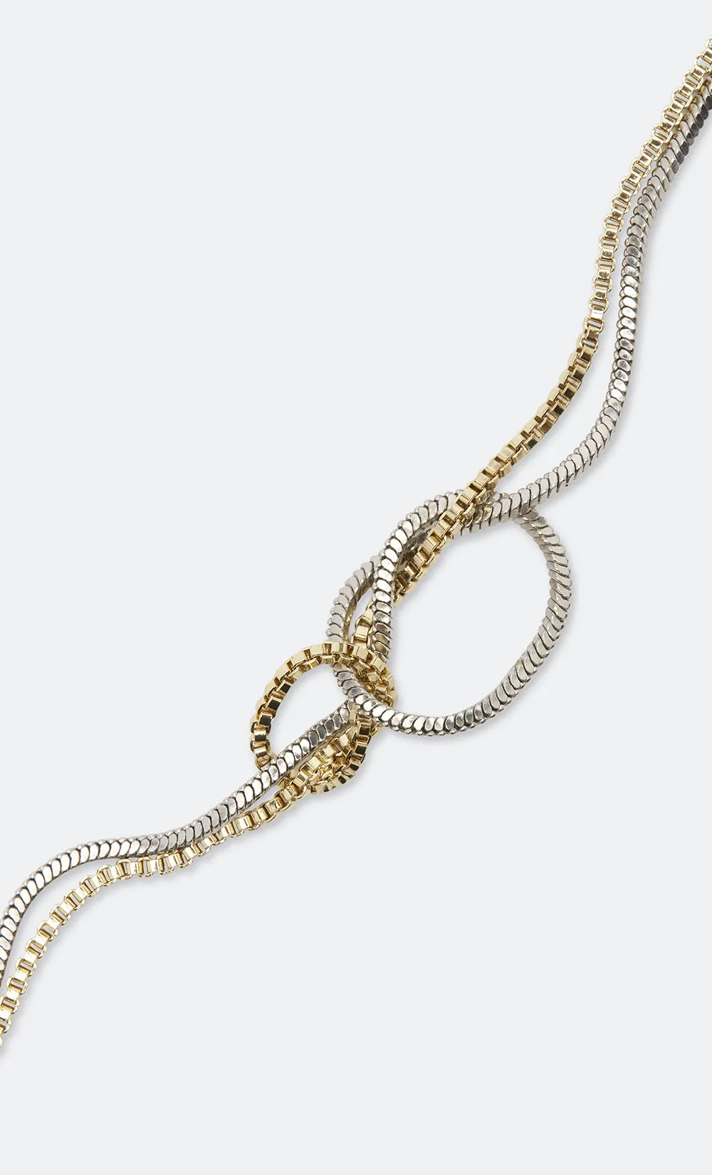 DUAL CHAIN KNOT BRACELET - GOLD/SILVER