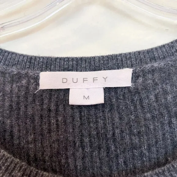 DUFFY 100% Cashmere Colorblock Light Pink Designer Tight Knit Slim Sweater M