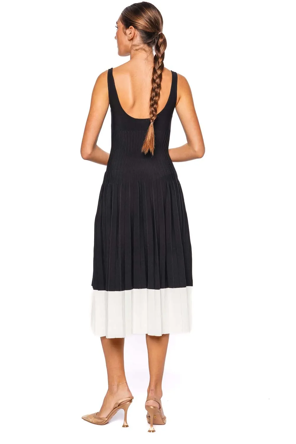 Ellison Black & Ivory Knit Midi Dress