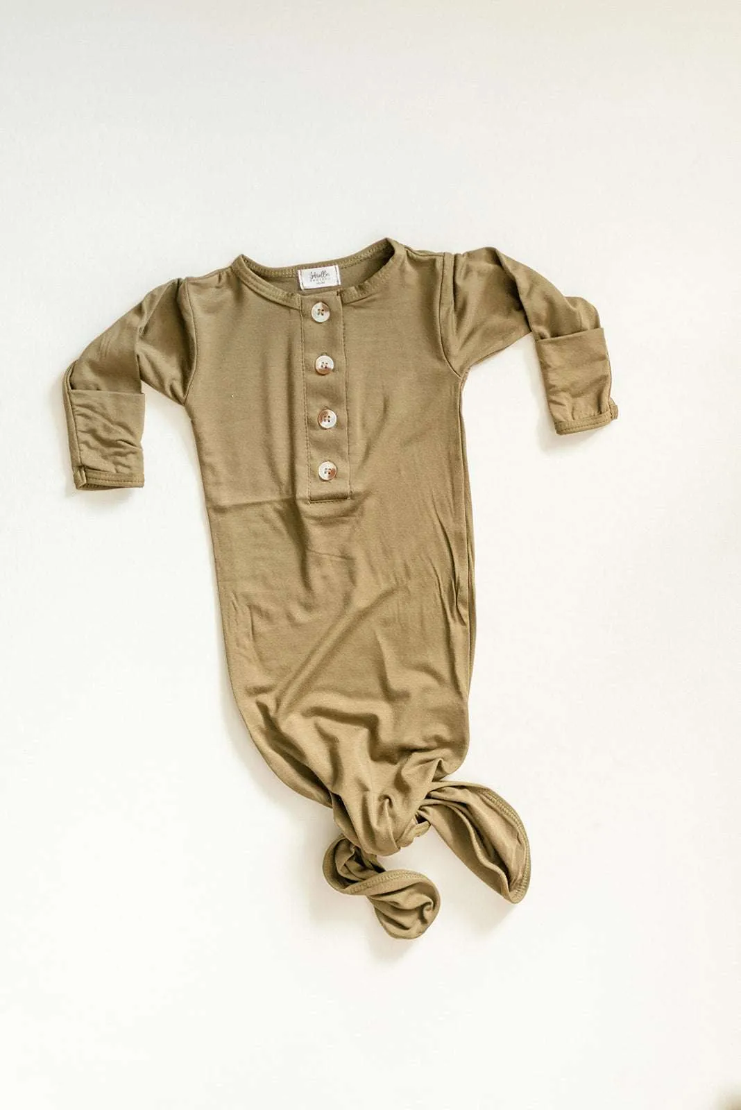 Emerson Knotted Gown and Hat Set | Army Green
