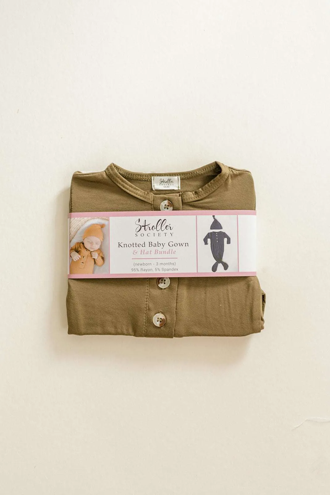 Emerson Knotted Gown and Hat Set | Army Green