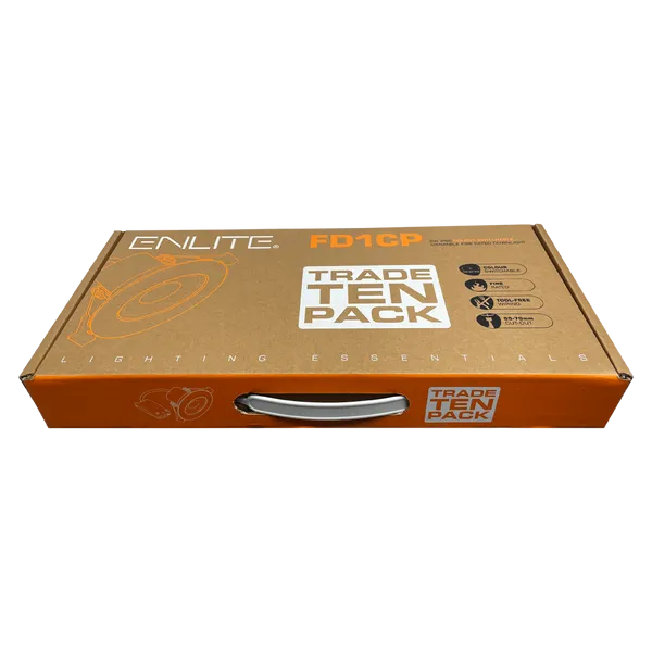 Enlite FD1CP FD1/CS 230V 6W LED IP65 Fixed Dimmable CCT Fire Rated Downlight White 3000K/4000K/6500K - 10pcs Contractor Pack