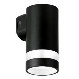 Enlite WL10/CS 230V 5W LED IP65 Wall Light Round Halo Trim Up or Down Black 3000K/4000K/6500K