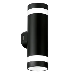 Enlite WL11/CS 230V 10W LED IP65 Wall Light Round Halo Trim Up & Down Black 3000K/4000K/6500K