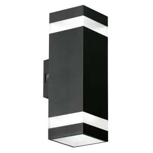Enlite WL13/CS 230V 10W LED IP65 Wall Light Square Halo Trim Up & Down Black 3000K/4000K/6500K