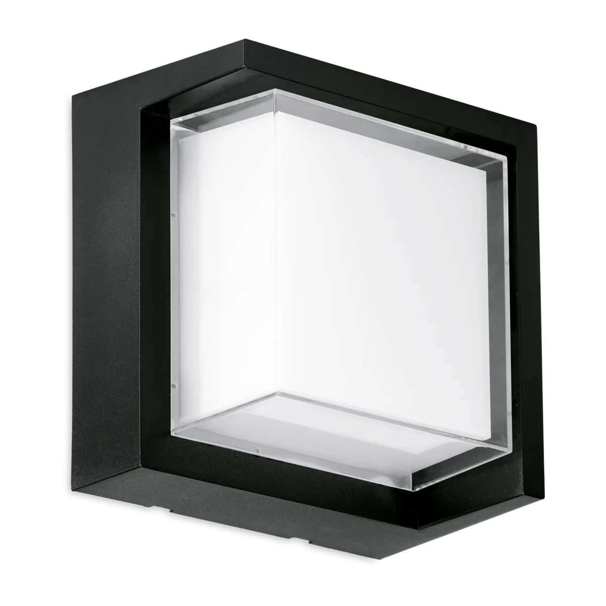 Enlite WL3/CS 230V 10W LED IP65 Wall Light Square Cowl Black 3000K/4000K/6500K