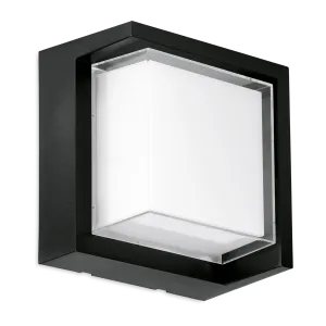 Enlite WL3/CS 230V 10W LED IP65 Wall Light Square Cowl Black 3000K/4000K/6500K