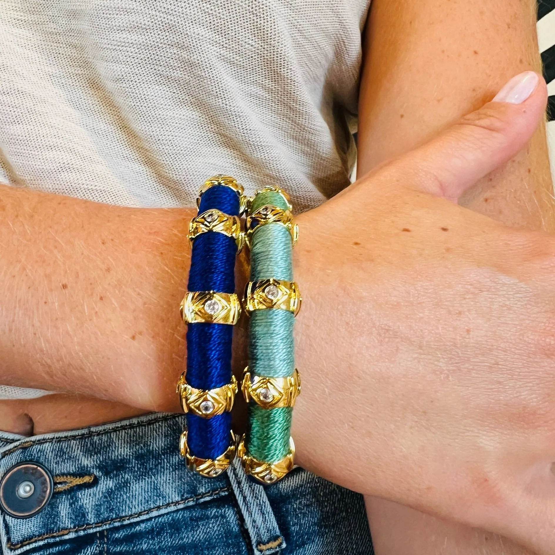 Evil Eye Colorblock Bracelet Blue