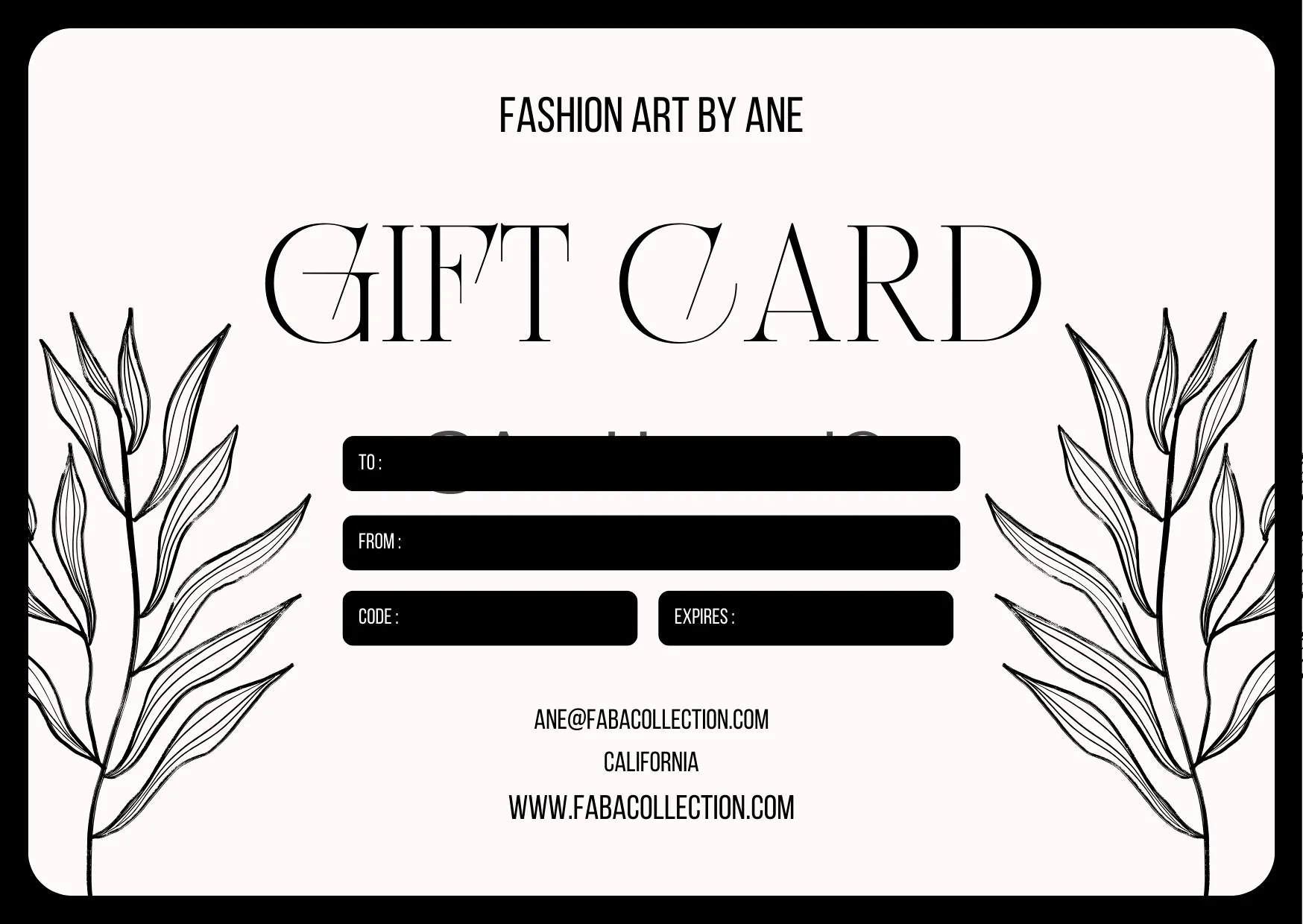 FABA Collection Gift Card