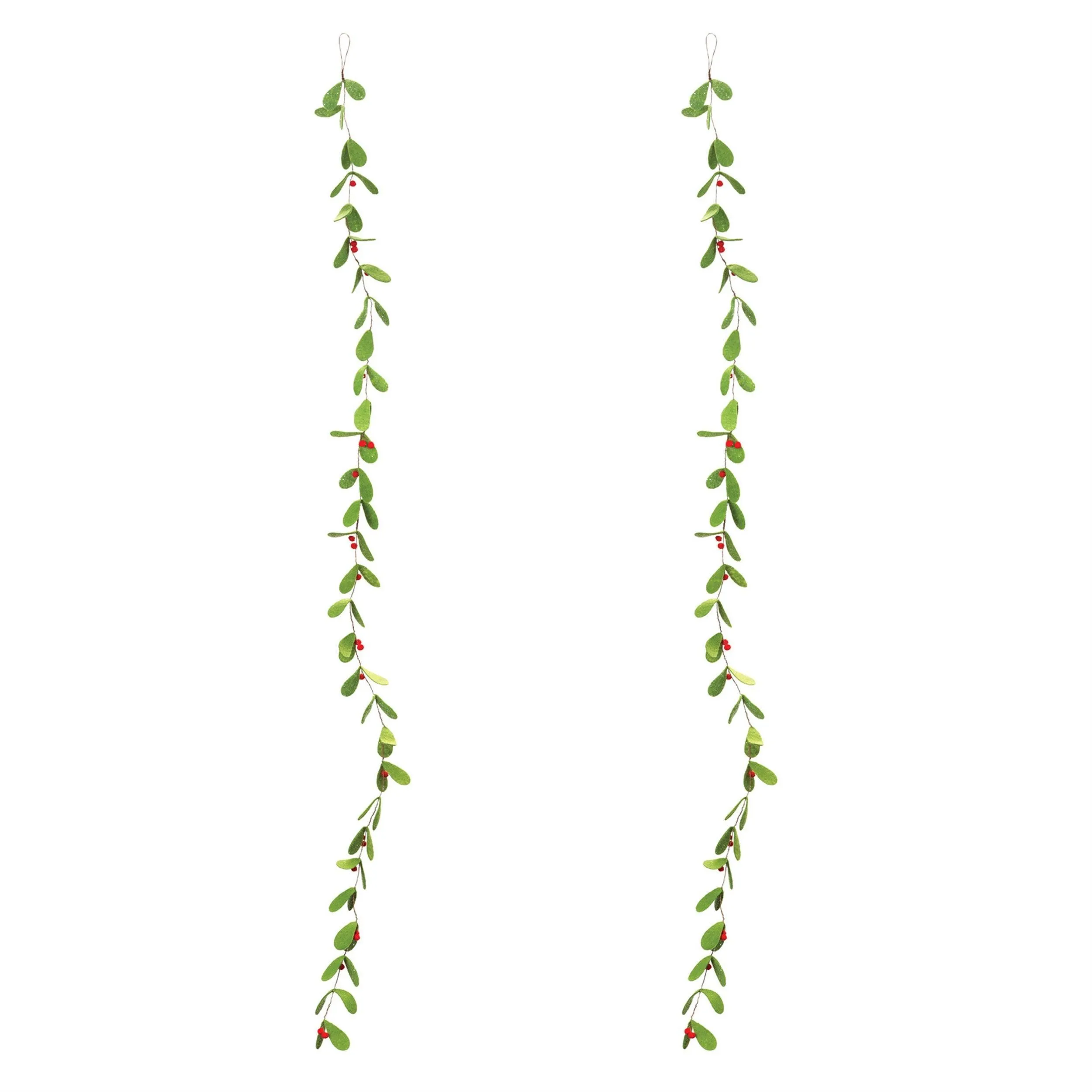 Fabric Mistletoe String Garland (Set of 2)