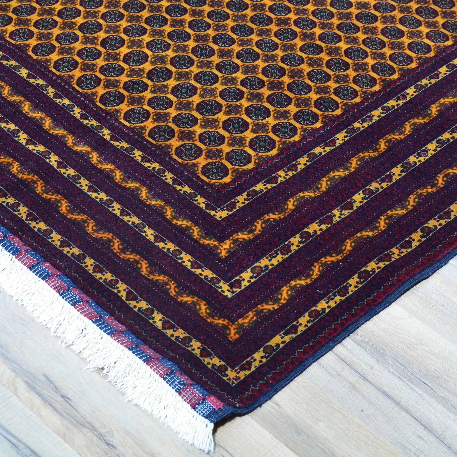 Fine Hand-Knotted Turkmen Tribal Traditional Wool Rug (Size 6.9 X 9.8) Cwral-9615