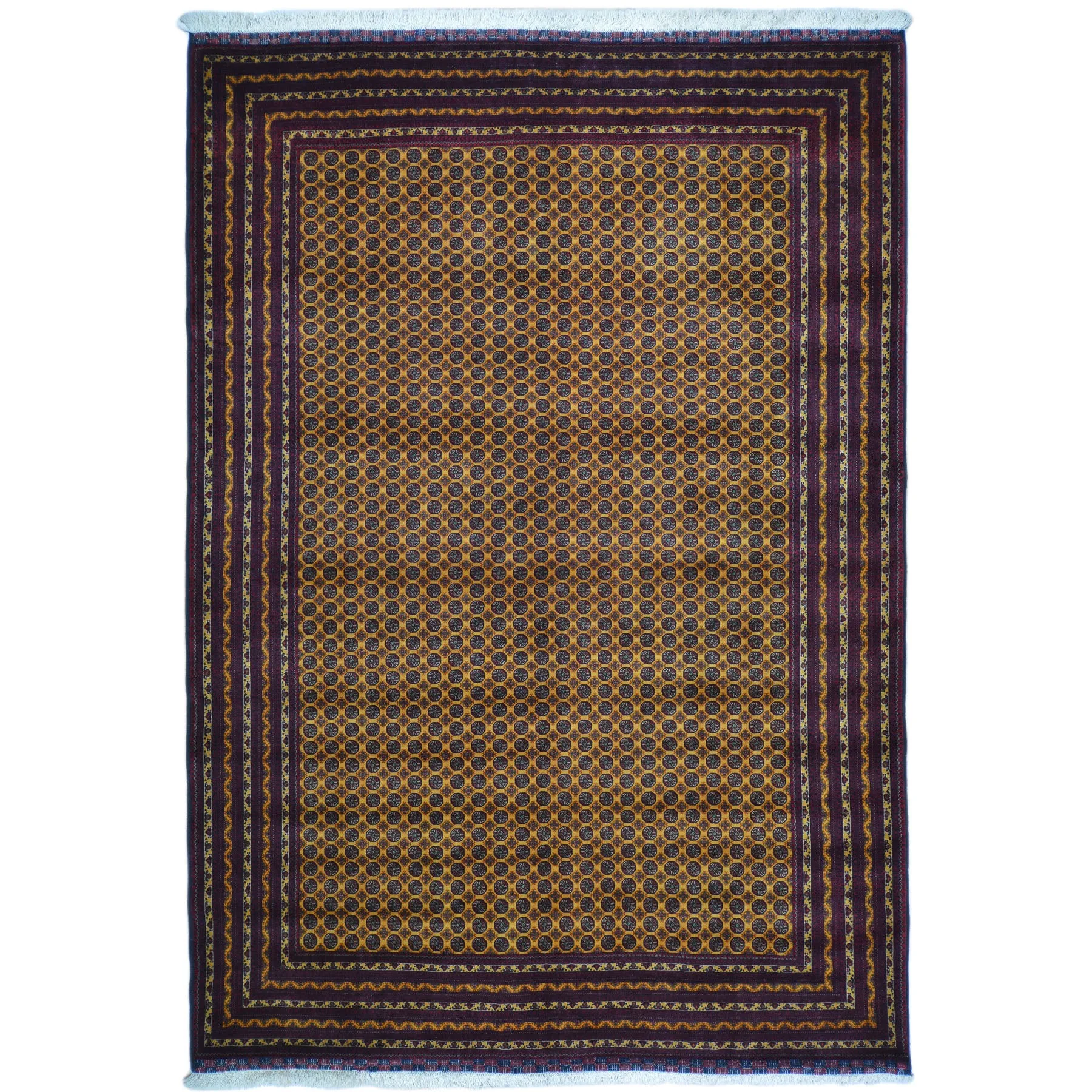 Fine Hand-Knotted Turkmen Tribal Traditional Wool Rug (Size 6.9 X 9.8) Cwral-9615