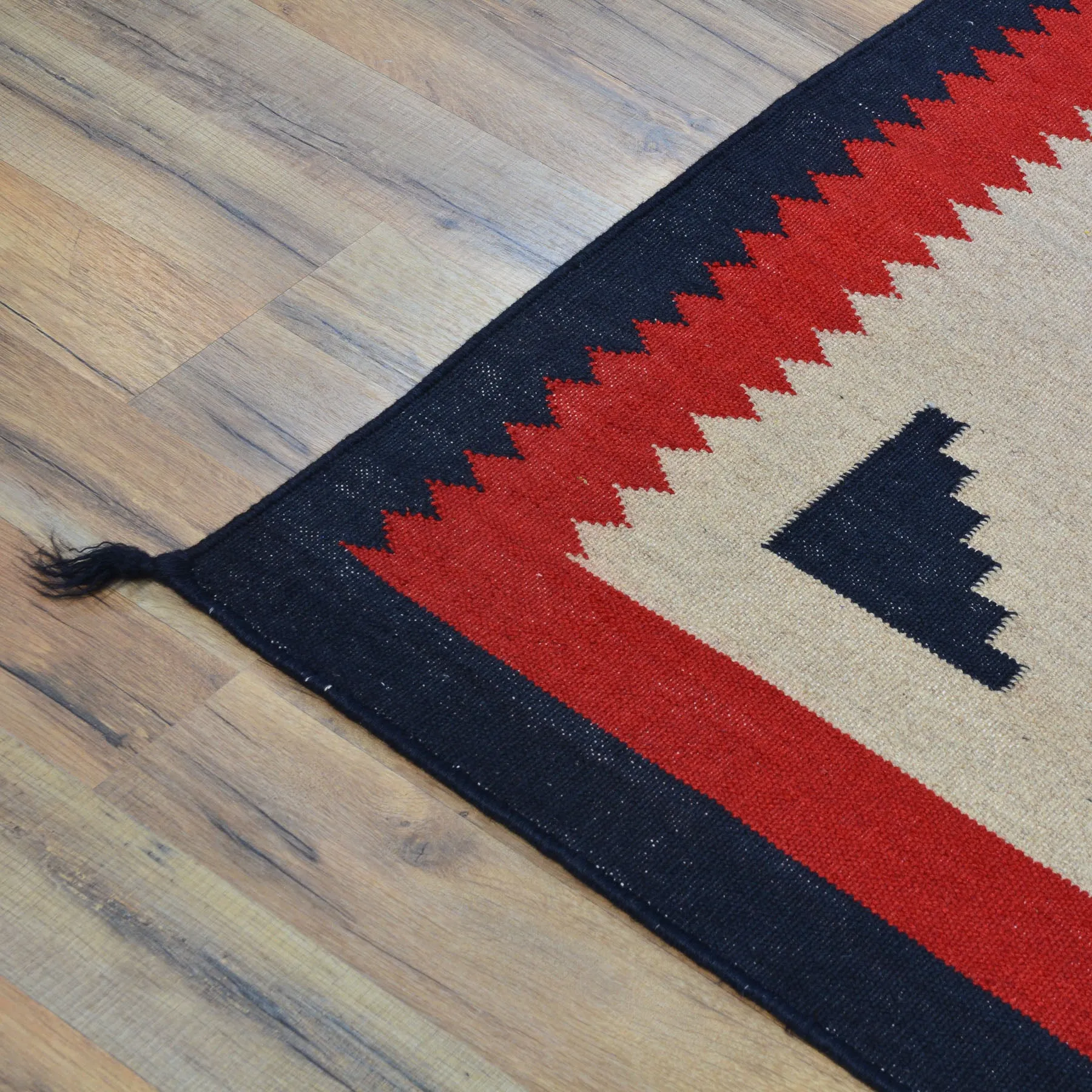 Flat-Weave Southwestern Design Red Color Wool Rug (Size 5.0 X 7.0) Cwral-10971