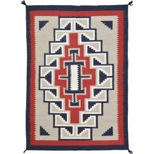 Flat-Weave Southwestern Design Red Color Wool Rug (Size 5.0 X 7.0) Cwral-10971