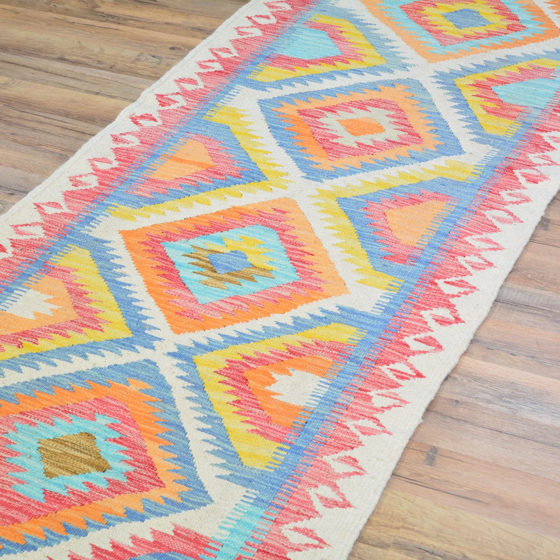 Flatweave Reversible Kilim Handmade Wool Rug (Size 2.6 X 8.0) Cwral-10869
