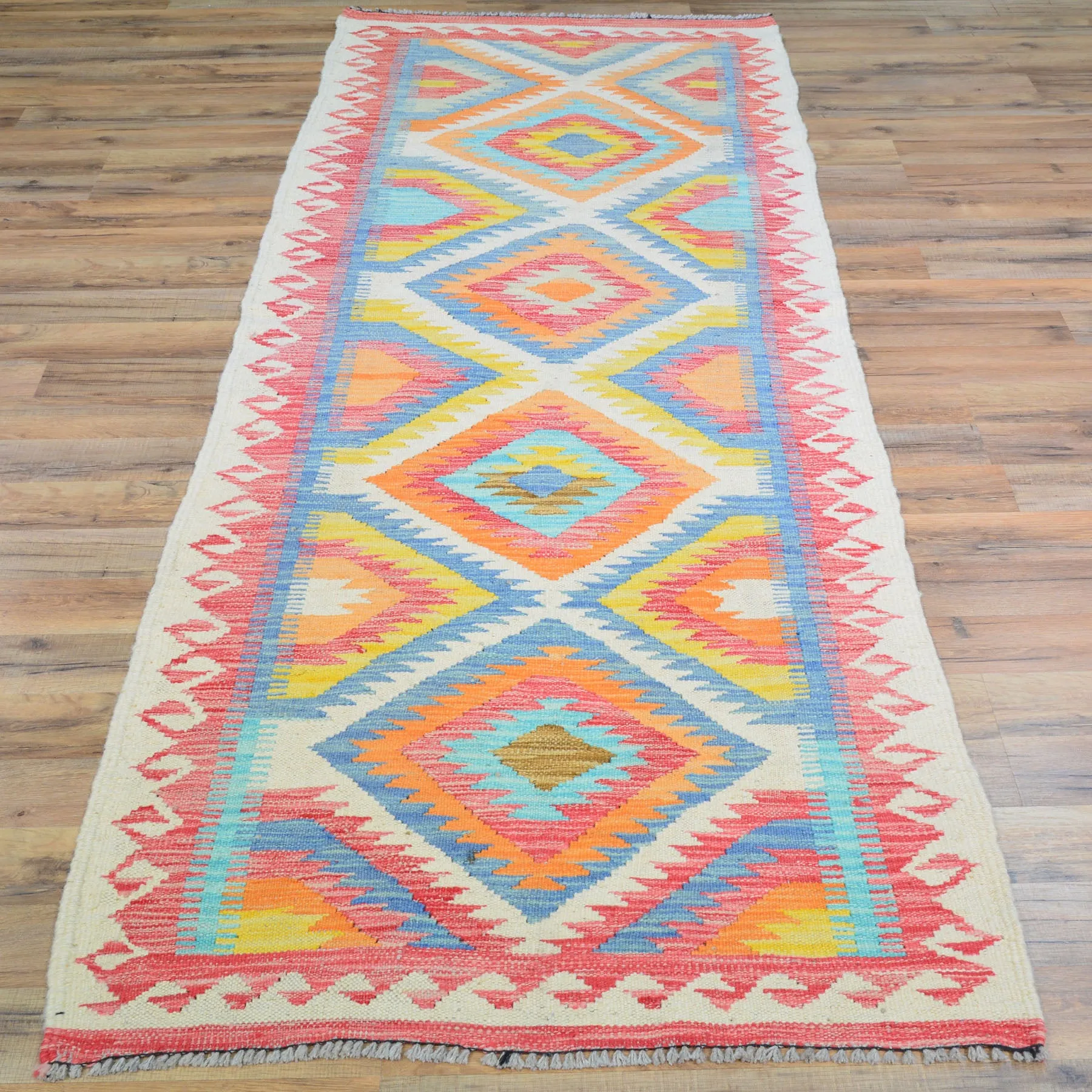 Flatweave Reversible Kilim Handmade Wool Rug (Size 2.6 X 8.0) Cwral-10869