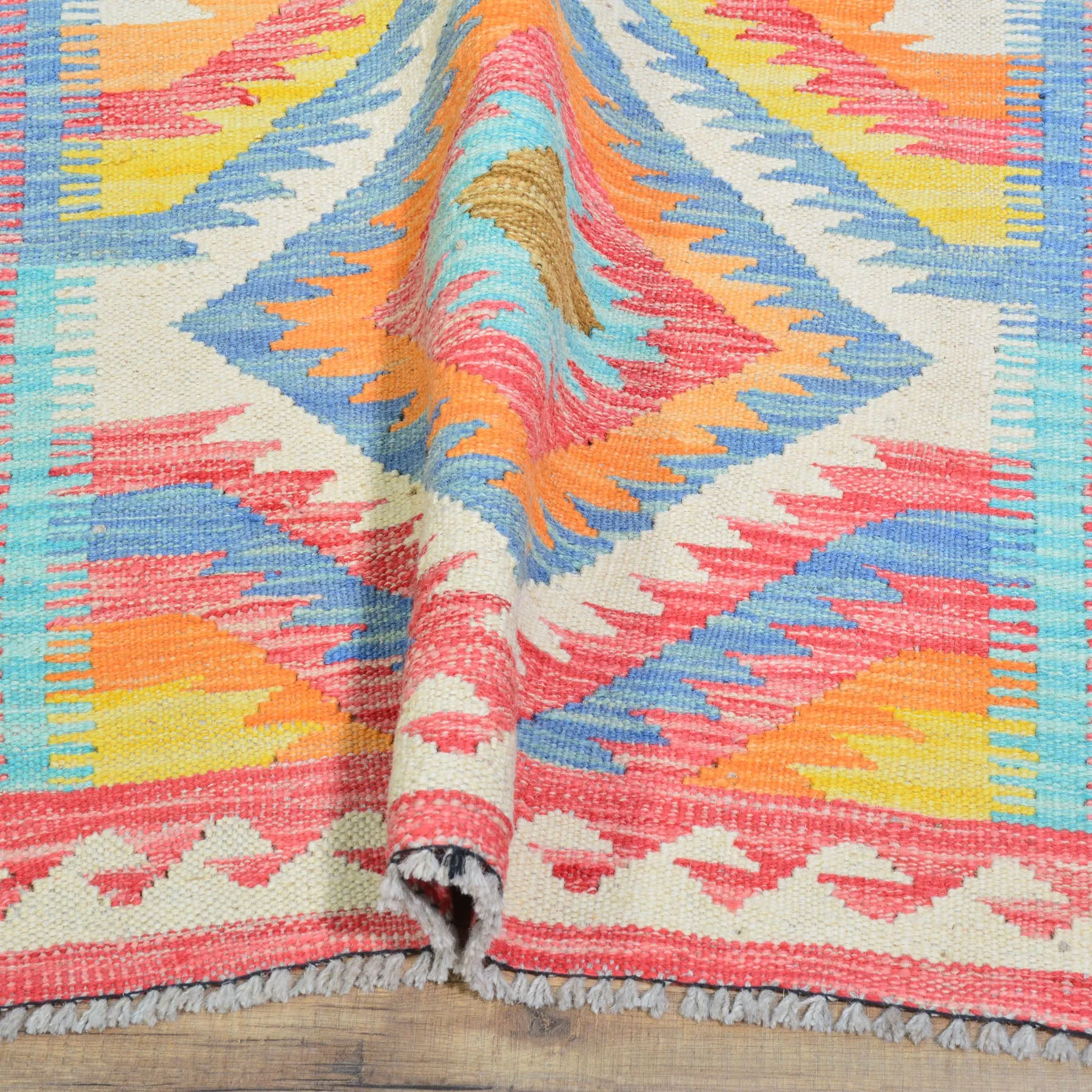Flatweave Reversible Kilim Handmade Wool Rug (Size 2.6 X 8.0) Cwral-10869