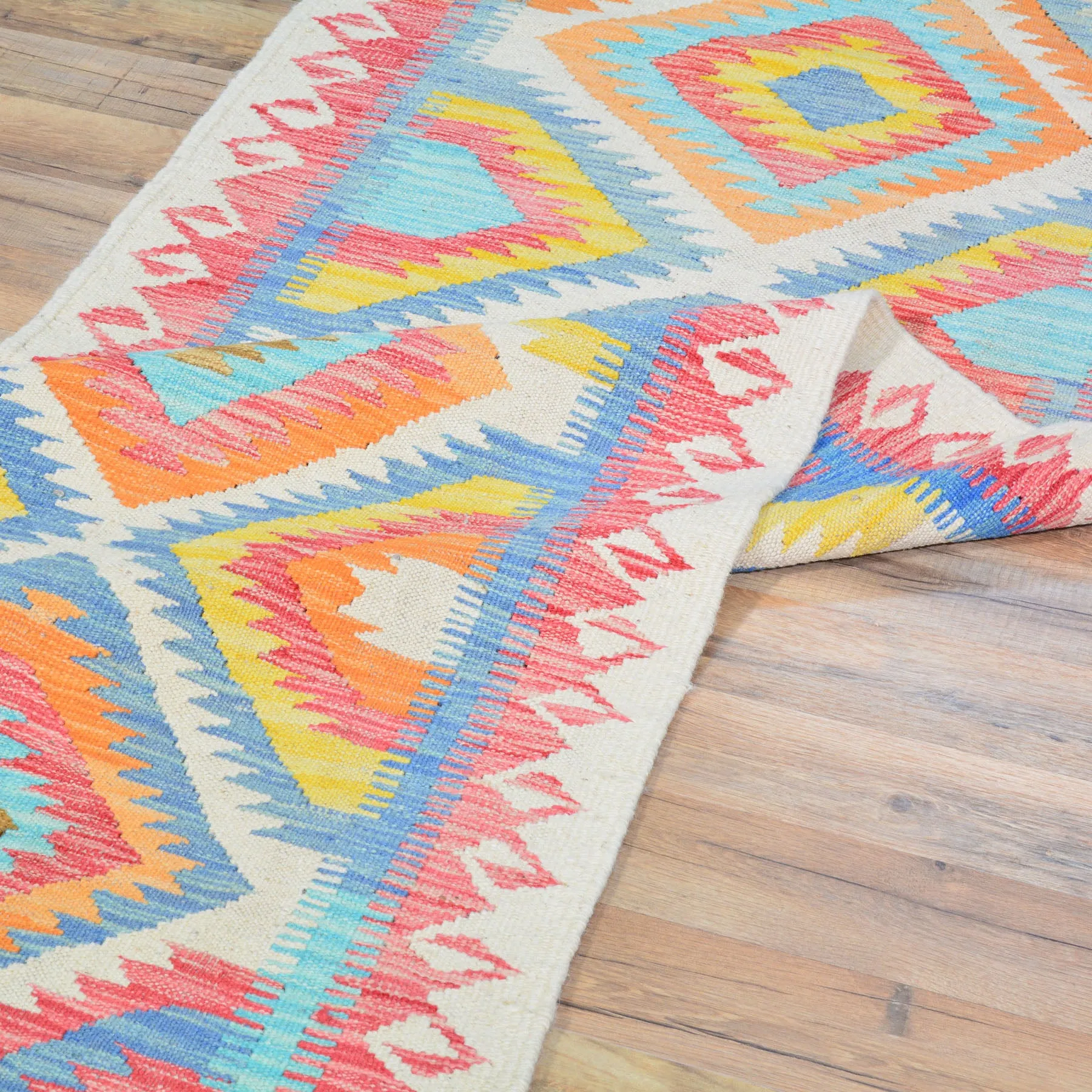 Flatweave Reversible Kilim Handmade Wool Rug (Size 2.6 X 8.0) Cwral-10869