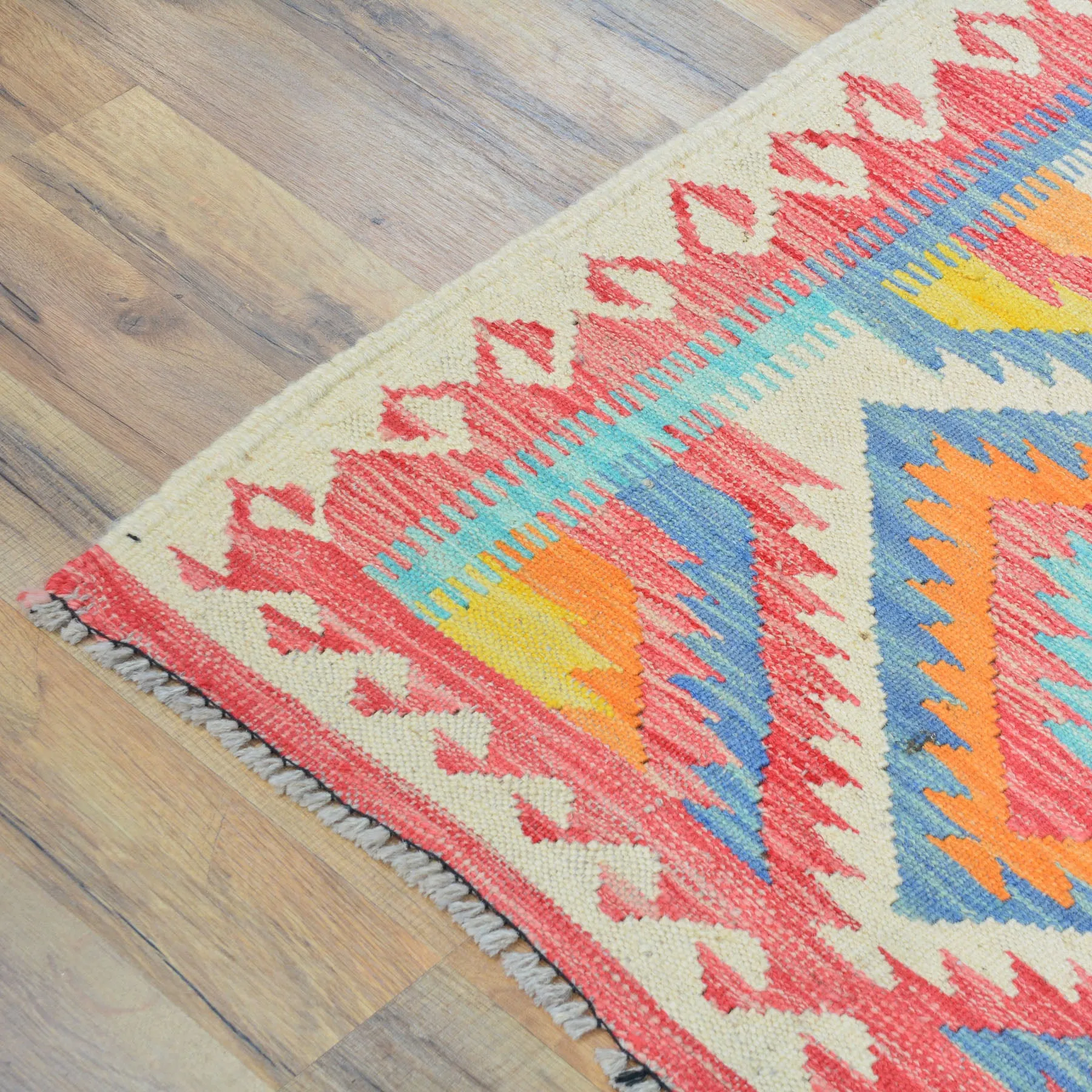 Flatweave Reversible Kilim Handmade Wool Rug (Size 2.6 X 8.0) Cwral-10869