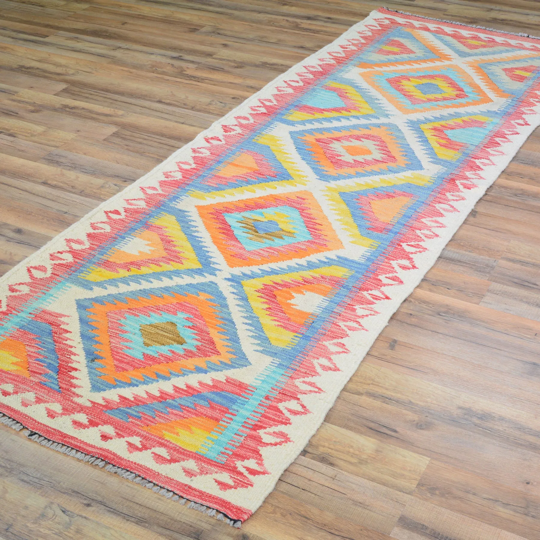 Flatweave Reversible Kilim Handmade Wool Rug (Size 2.6 X 8.0) Cwral-10869