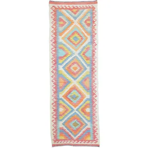 Flatweave Reversible Kilim Handmade Wool Rug (Size 2.6 X 8.0) Cwral-10869
