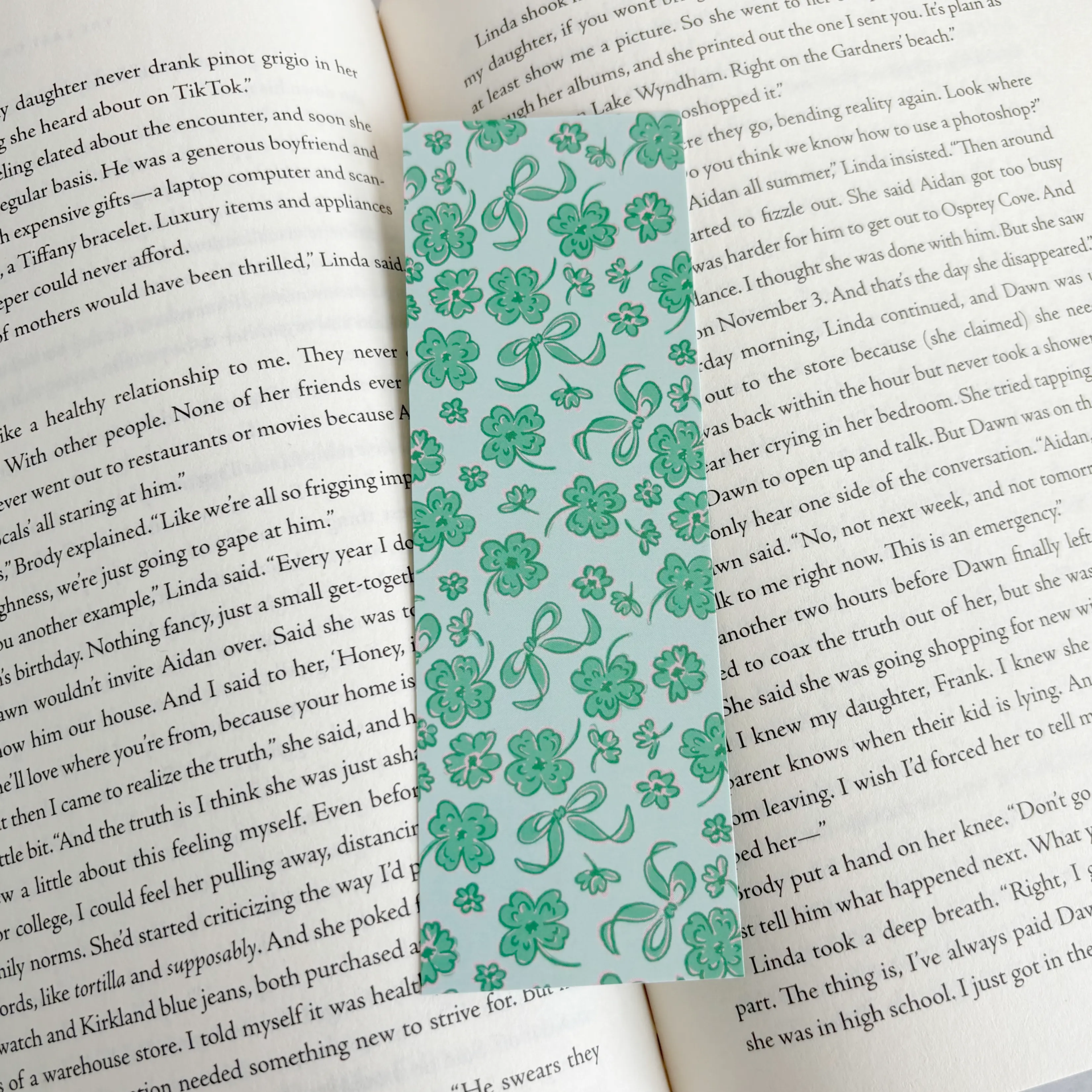 Floral Shamrocks Bookmark