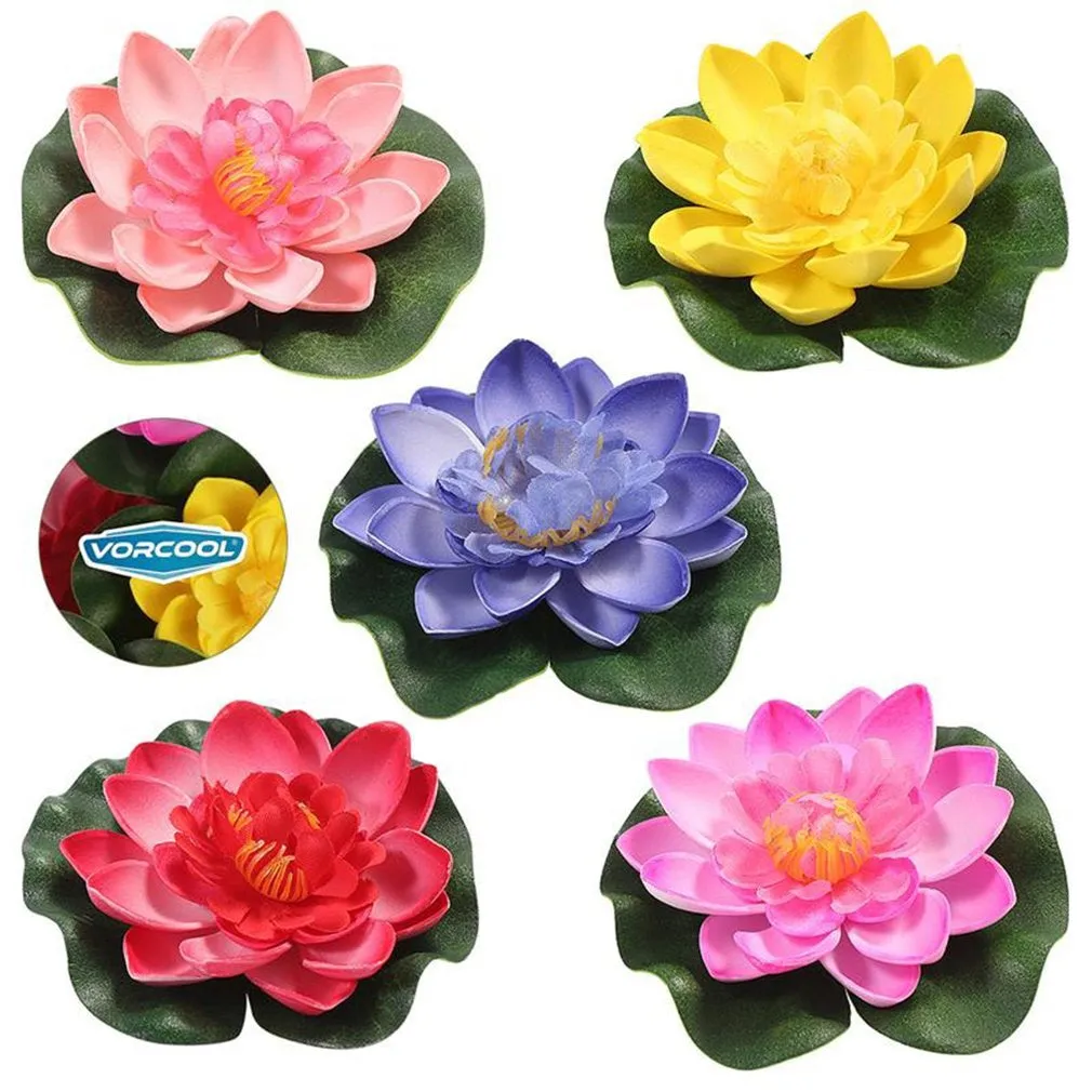 Flores De Loto Acuáticas Artificiales Para Jardín Jacuzzi X5