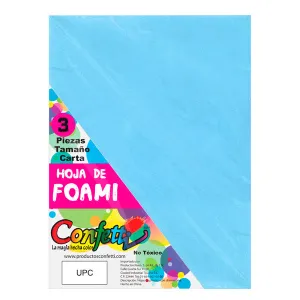 FOAMY CARTA 3 PZ AZUL CIELO NAEN MNK