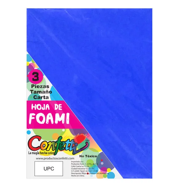 FOAMY CARTA 3 PZ AZUL REY NAEN MNK