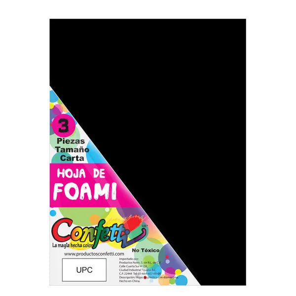 FOAMY CARTA 3 PZ NEGRO NAEN MNK