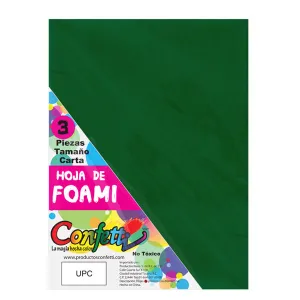 FOAMY CARTA 3 PZ VERDE BANDERA NAEN MNK