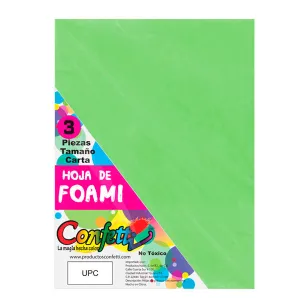 FOAMY CARTA 3 PZ VERDE CLARO NAEN MNK