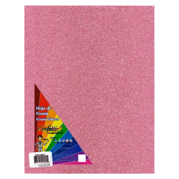 FOAMY CARTA DIAMANTINA 2 PZ ROSA PASTEL NAEN