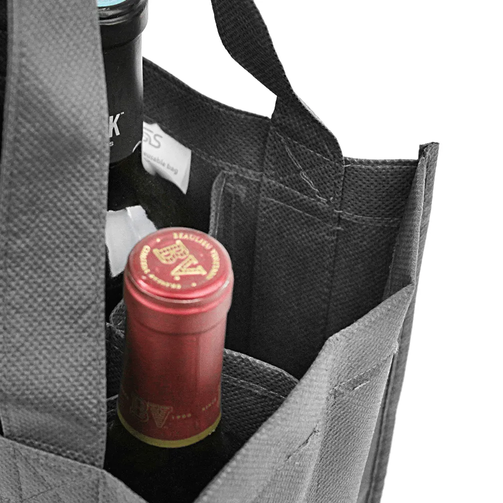 Four Bottle Wine Tote, Double Layered Premium Plus *Fully Customizable*