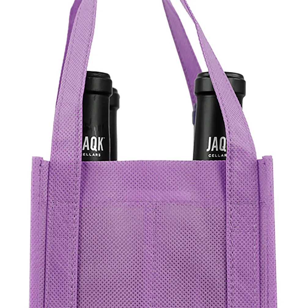 Four bottle Wine Tote, Reinforced Handles *Fully Customizable*