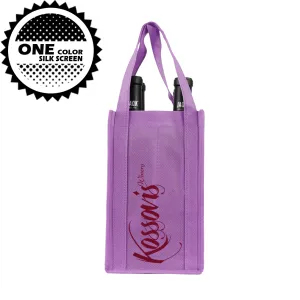 Four bottle Wine Tote, Reinforced Handles *Fully Customizable*