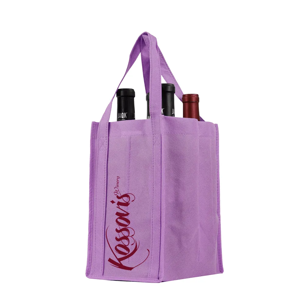 Four bottle Wine Tote, Reinforced Handles *Fully Customizable*
