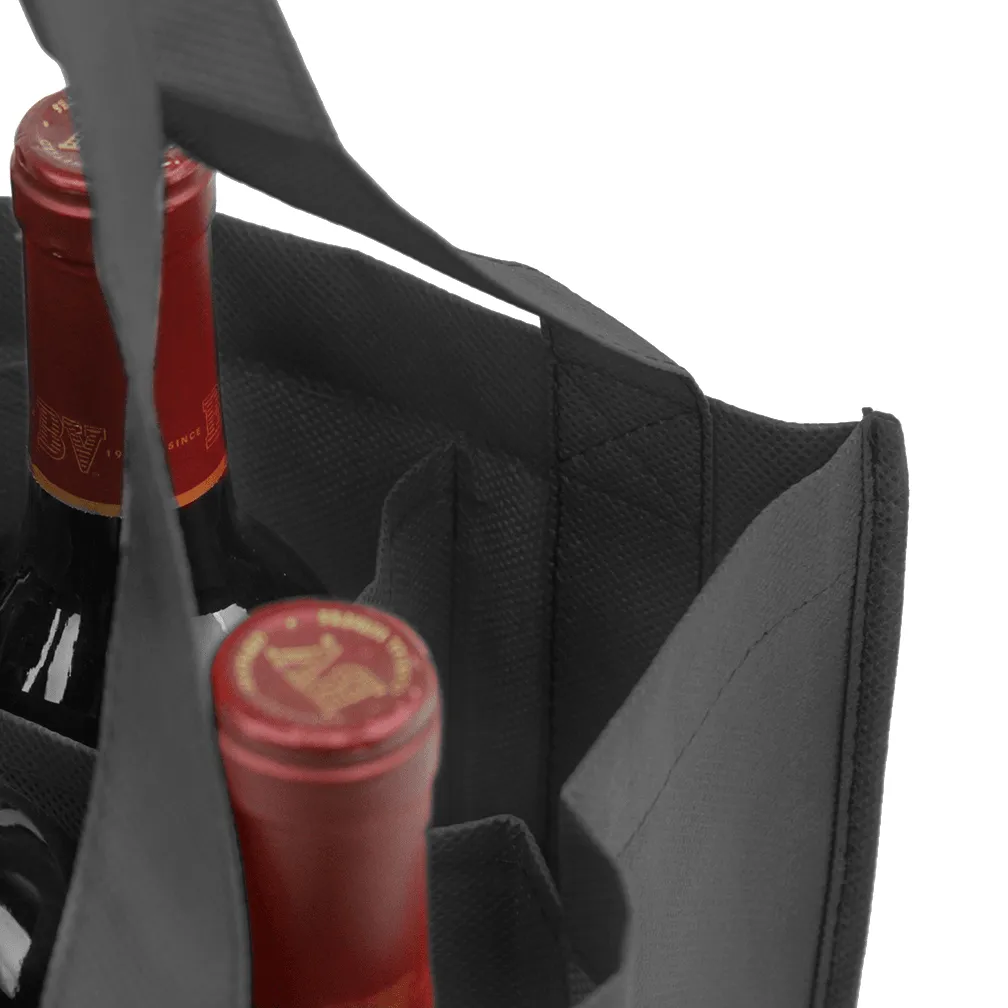 Four bottle Wine Tote, Reverse Reinforced Handles *Fully Customizable*