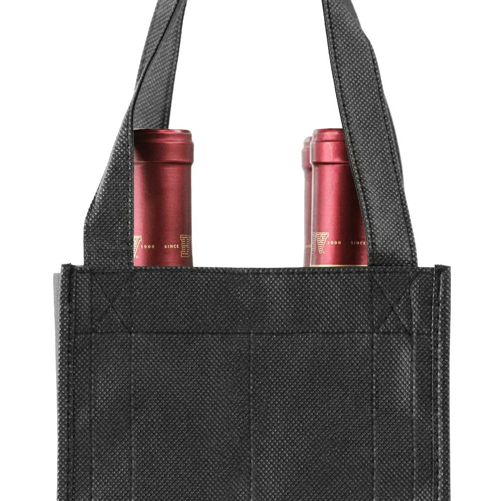 Four bottle Wine Tote, Reverse Reinforced Handles *Fully Customizable*