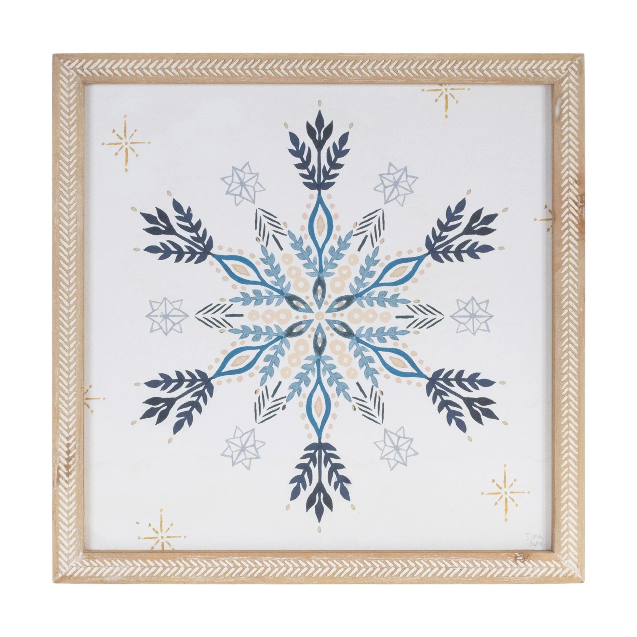 Framed Holiday Snowflake Print (Set of 2)