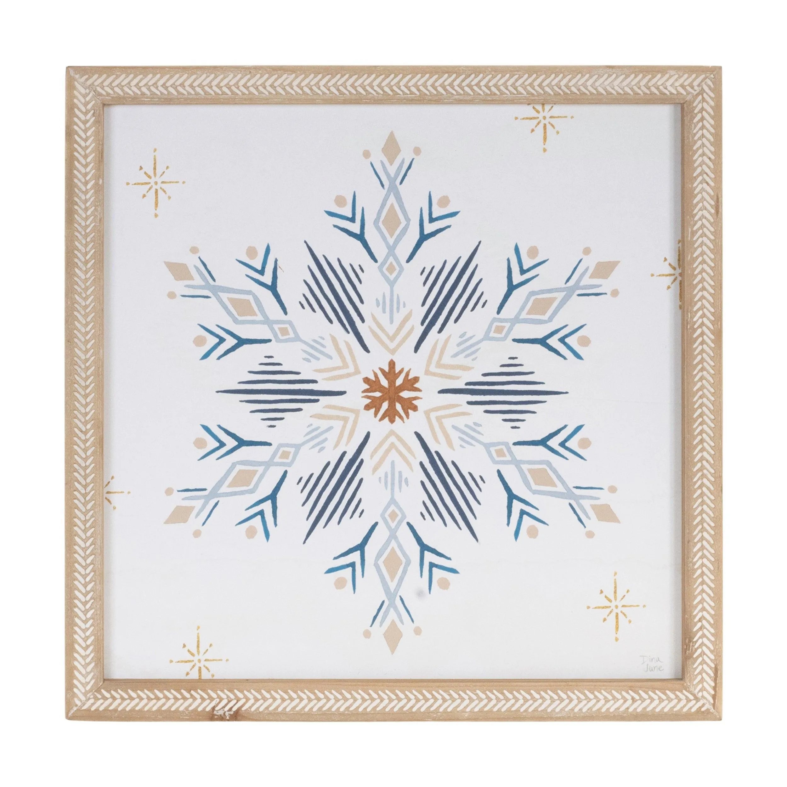 Framed Holiday Snowflake Print (Set of 2)