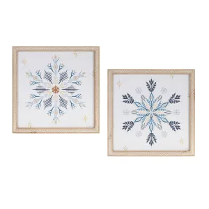 Framed Holiday Snowflake Print (Set of 2)