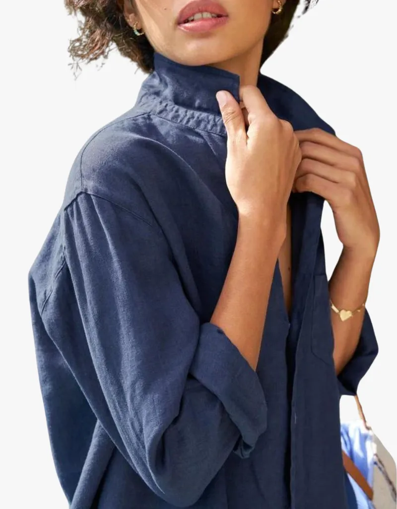 Frank & Eileen Tuscany Getaway Set in Navy (Washed Linen)