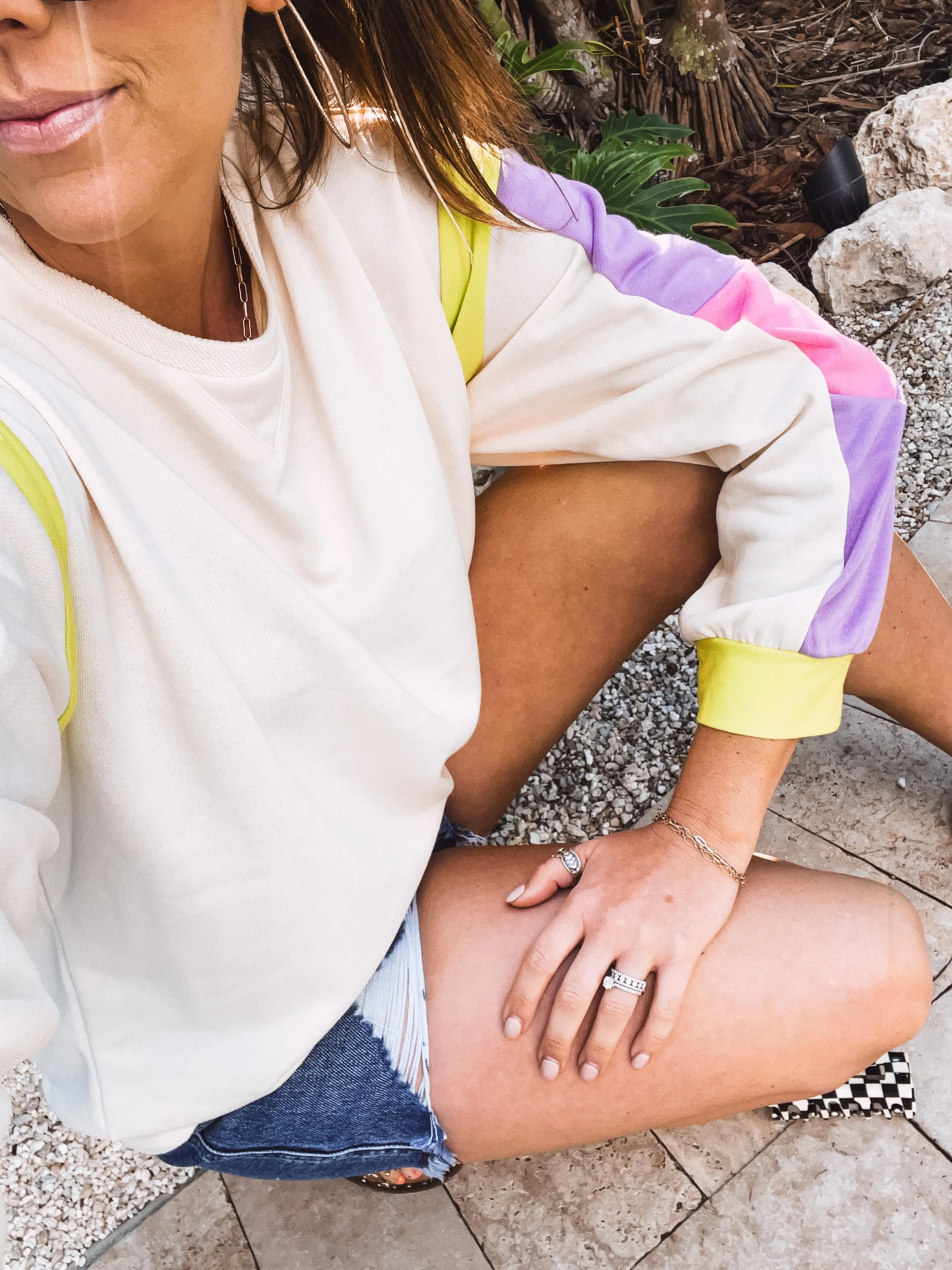 French Terry Colorblock Sleeve Pullover