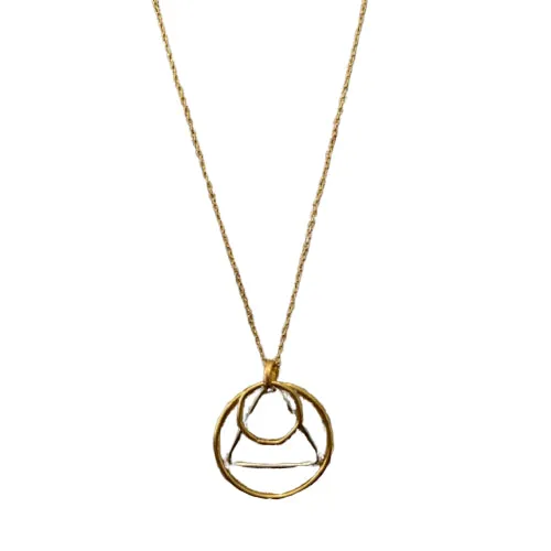 Geo Mixed Metal Shapes Necklace