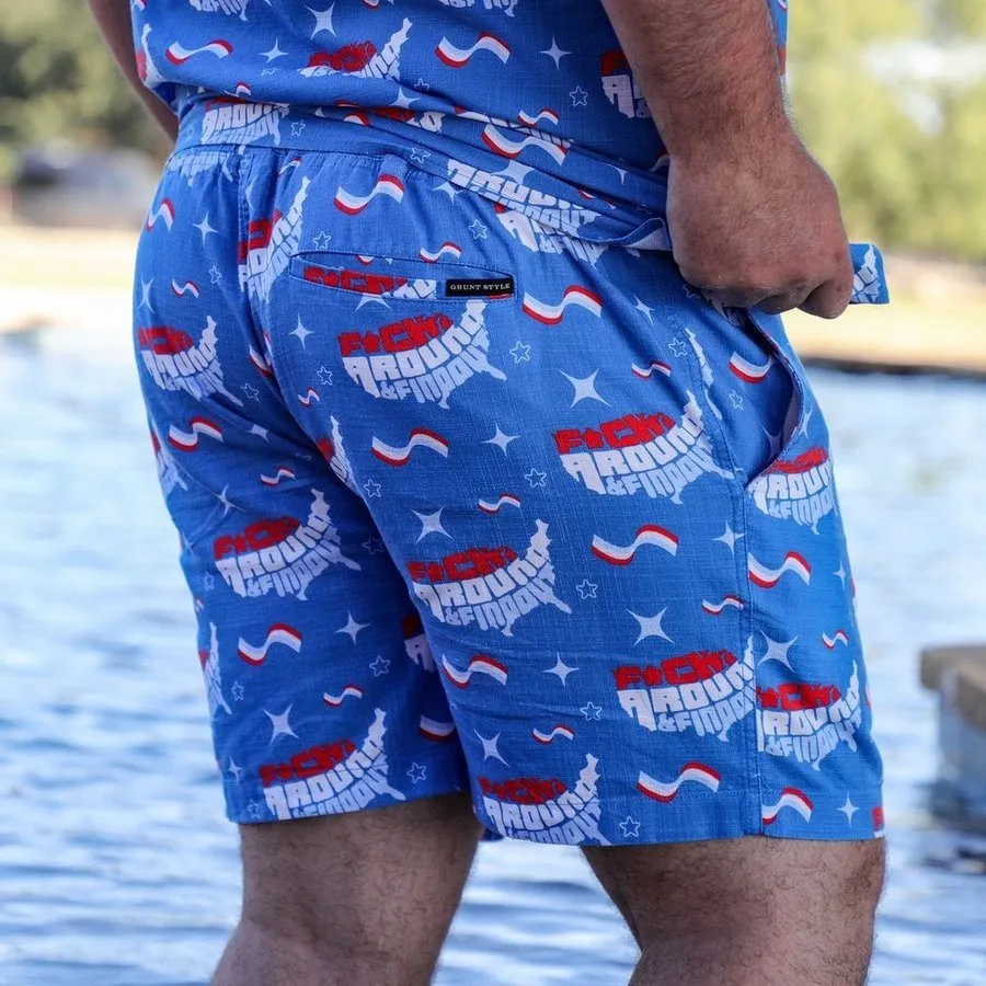 Getaway Casual Shorts - FAFO - Light Blue