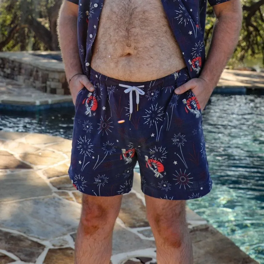 Getaway Casual Shorts - Toast Of Freedom - Navy