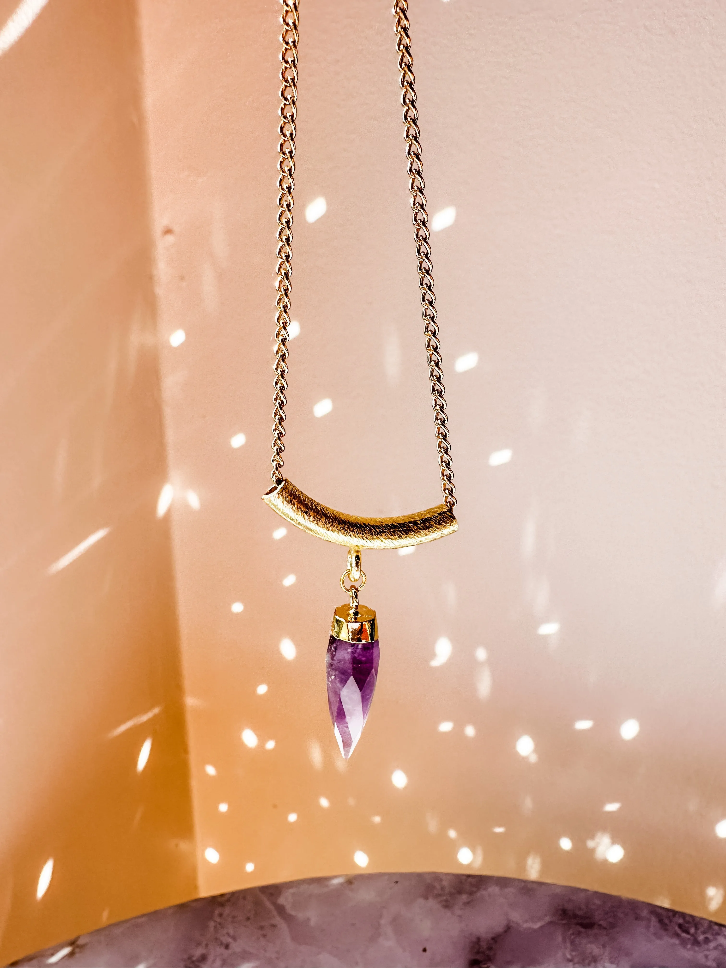Getaway Dainty Drop Gemstone Necklace