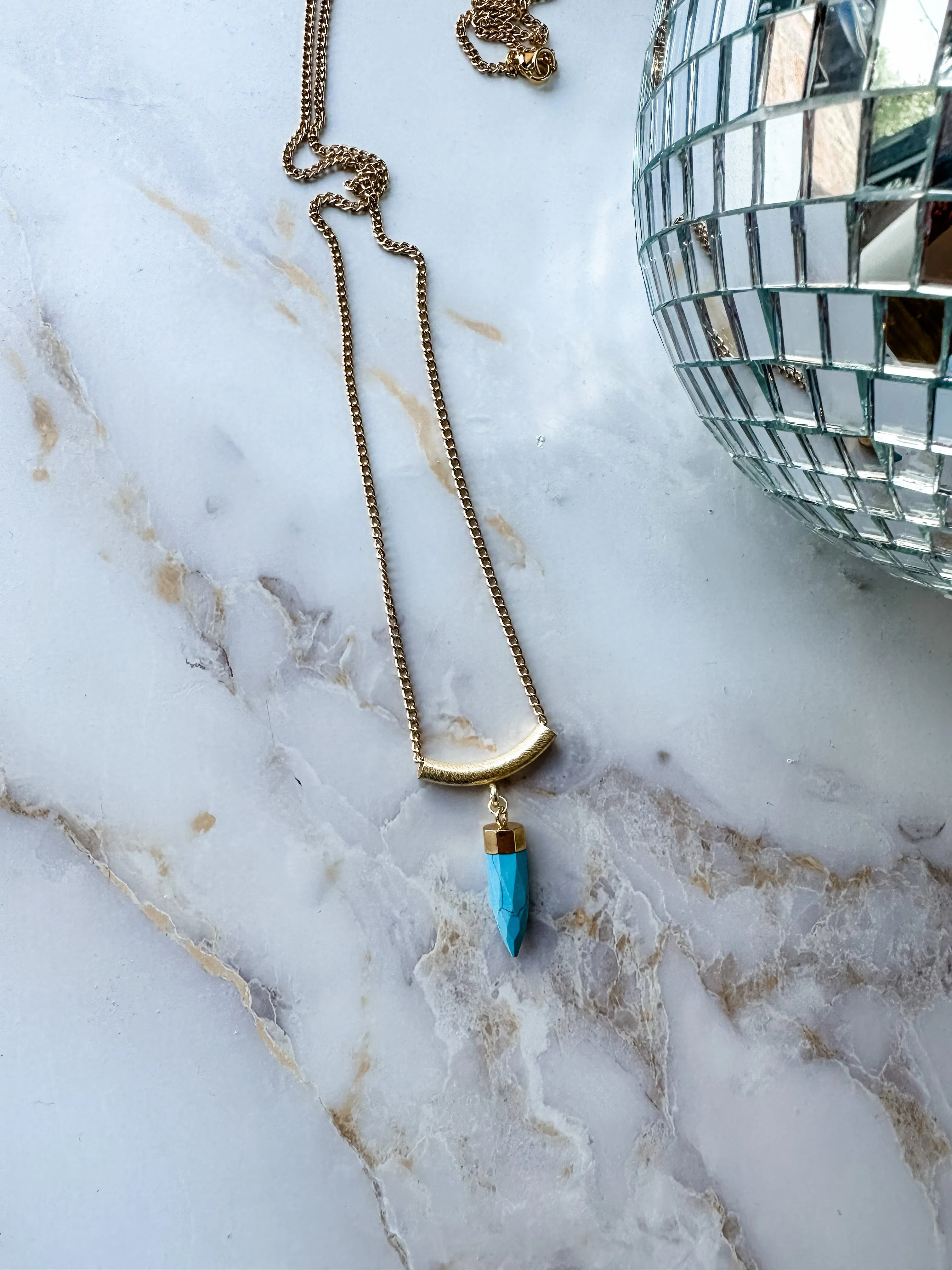 Getaway Dainty Drop Gemstone Necklace